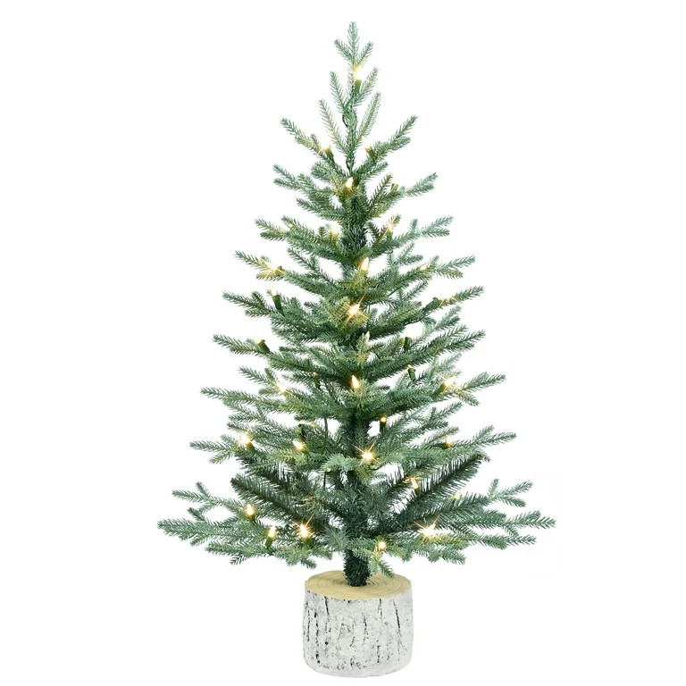 3 ft. Pre-Lit Potted Blue Arctic Fir Artificial Tree | Walmart (US)