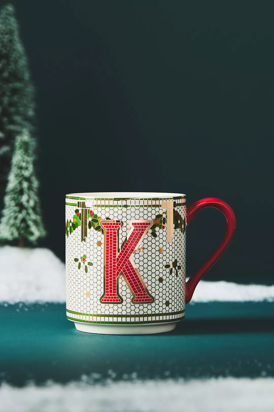 Festive Bistro Tile Monogram Mug | Anthropologie (US)