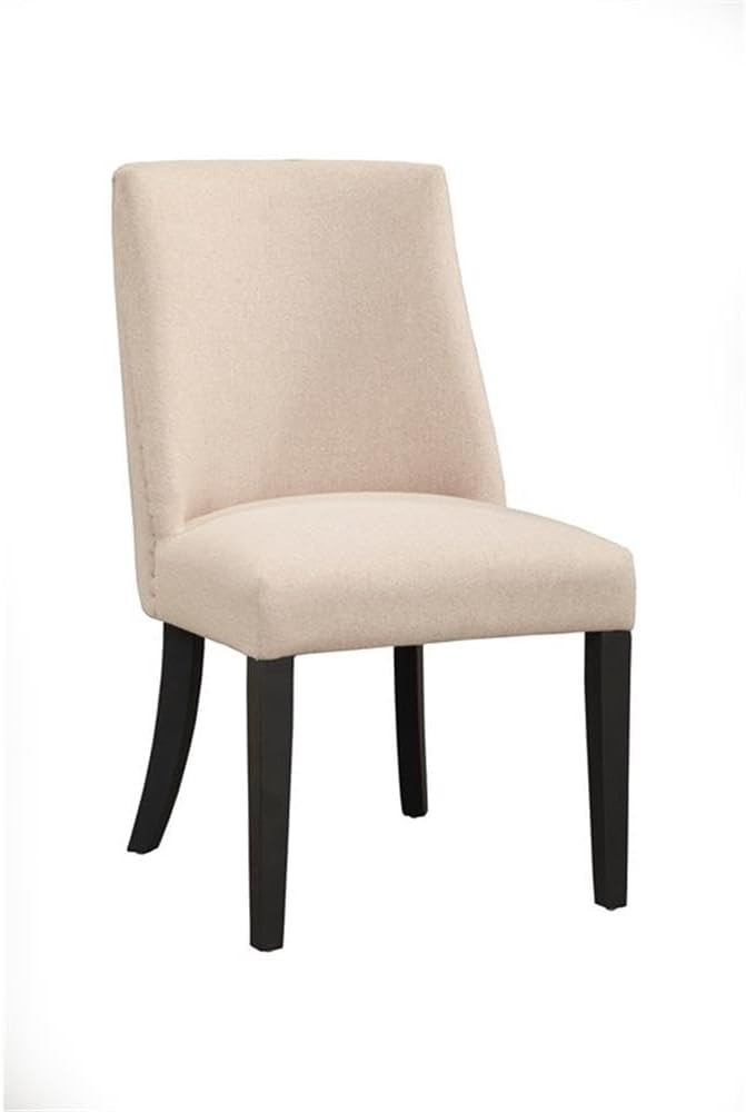 Alpine Furniture Dining Chair, Cream with Black Legs | Amazon (US)