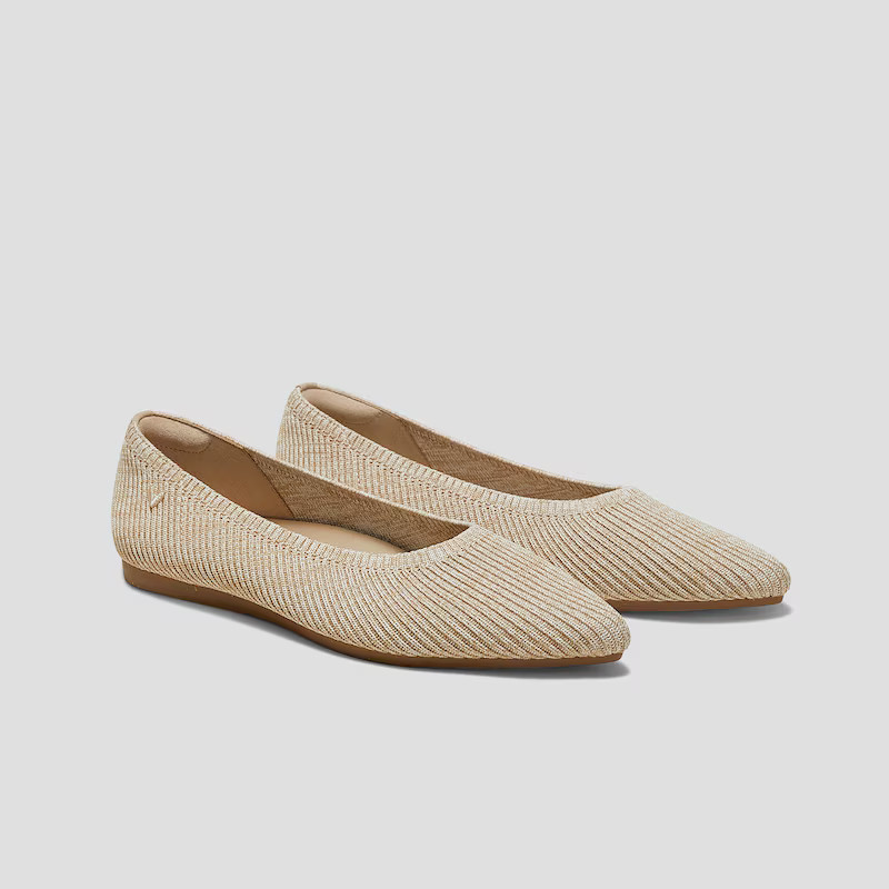 Pointed-Toe Ballet Flats (Aria 5° Hemp) | VIVAIA