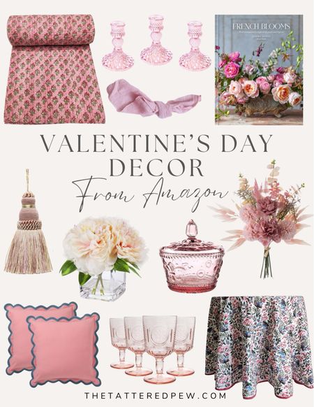 Valentine’s Day home decor finds from Amazon! 

Classy valentines decor, pink decor, pink home decor, pink vintage classes, pink tablecloth, pink faux flowers, pink throw pillows  

#LTKhome #LTKSeasonal #LTKstyletip