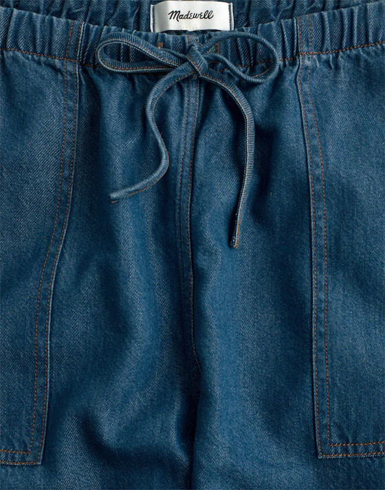 Pull-On Barrel-Leg Utility Pants in Airy Denim | Madewell