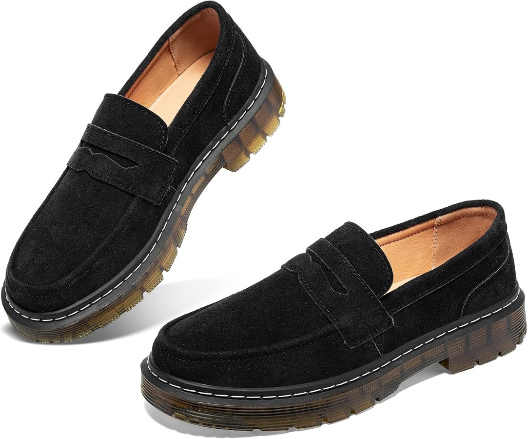 Women's Suede Penny Loafer Comfort Driving Moccasins Casual Slip-Ons Loafer Flats Fashion Women B... | Amazon (US)