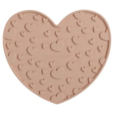 Dexypaws: Enrichment Lick Mat: Blush Pink Heart - Grooved Silicone Dog Feeding Dish, Spread Food Or Treats Onto The Mat, Pet Soothing, Suction Back | Wayfair North America