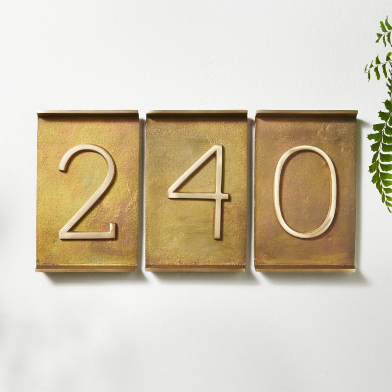 Rough Cast Brass House Numbers | CB2 | CB2