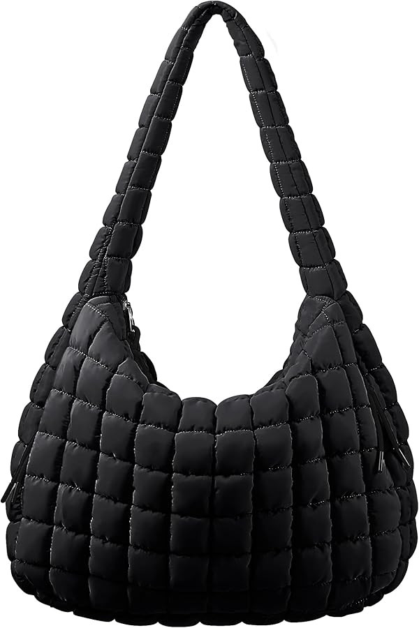 Quilted Puffer Tote Bag for Women Large Tote Bag Cute Puffy Tote Bag with Zipper Lightweight Hobo... | Amazon (US)