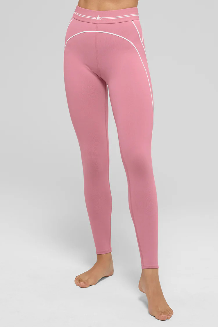 Airbrush High-Waist Heart Throb Legging - Green Olive/Black | Alo Yoga (US)