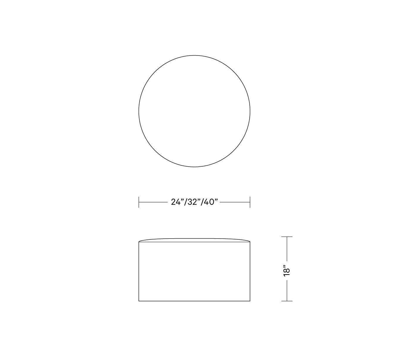 Dixon Slipcovered Round Ottoman | Interior Define