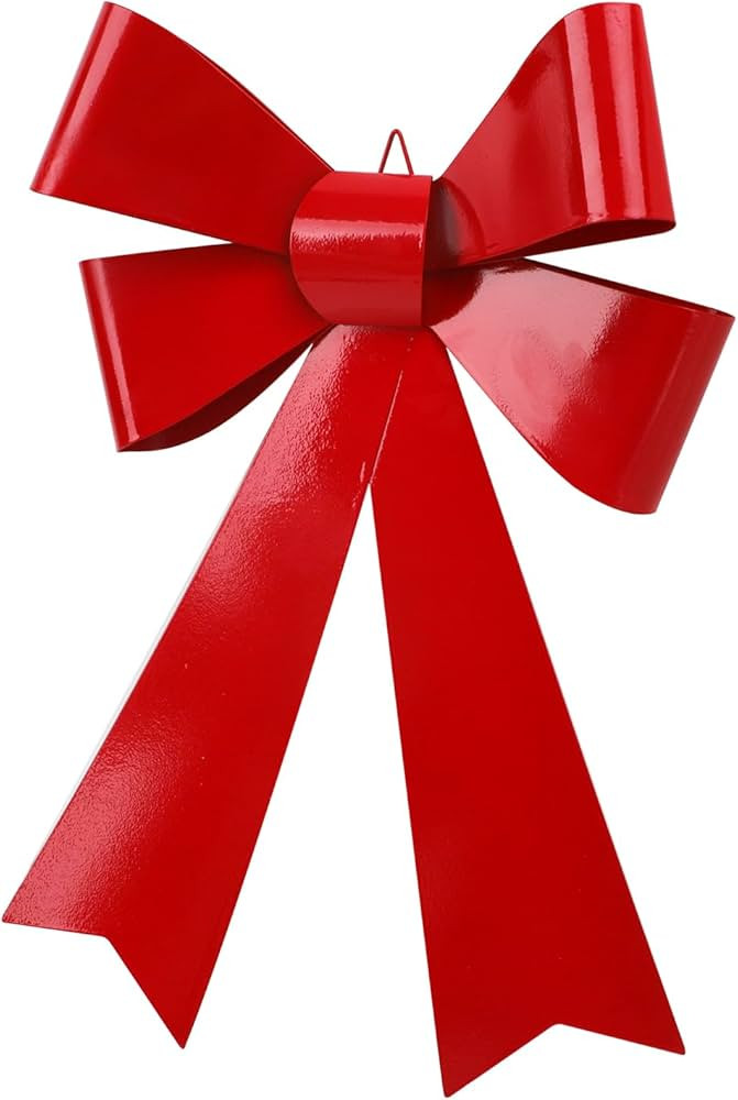 Metal Christmas Bows Red Bows Christmas Tree Decorations 12.5 x 9 Inch Big Bow Tree Topper Hangin... | Amazon (US)
