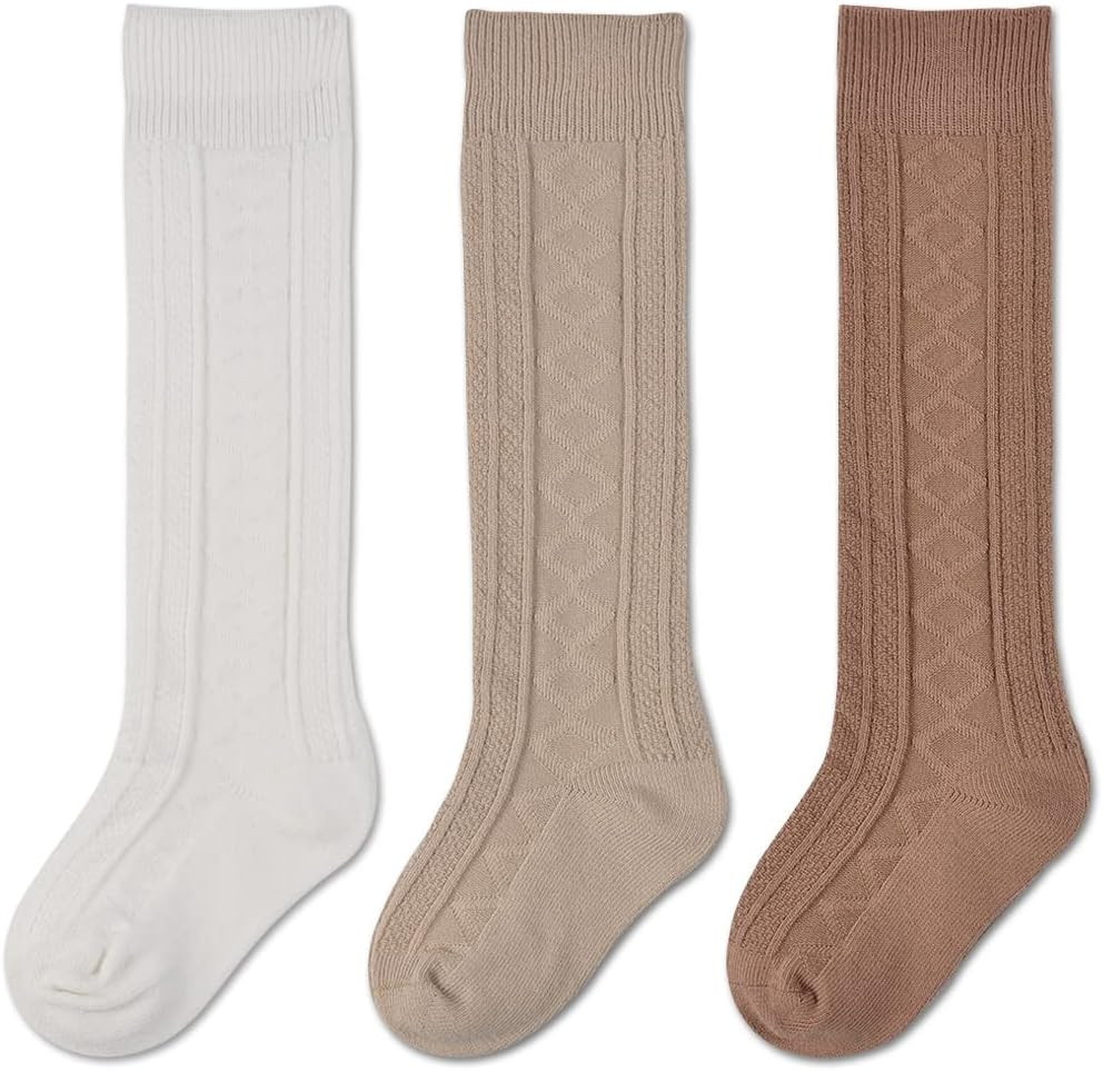 EPEIUS Baby Knee High Socks Soft Cotton Seamless Baby Girl Ruffle Stockings | Amazon (US)