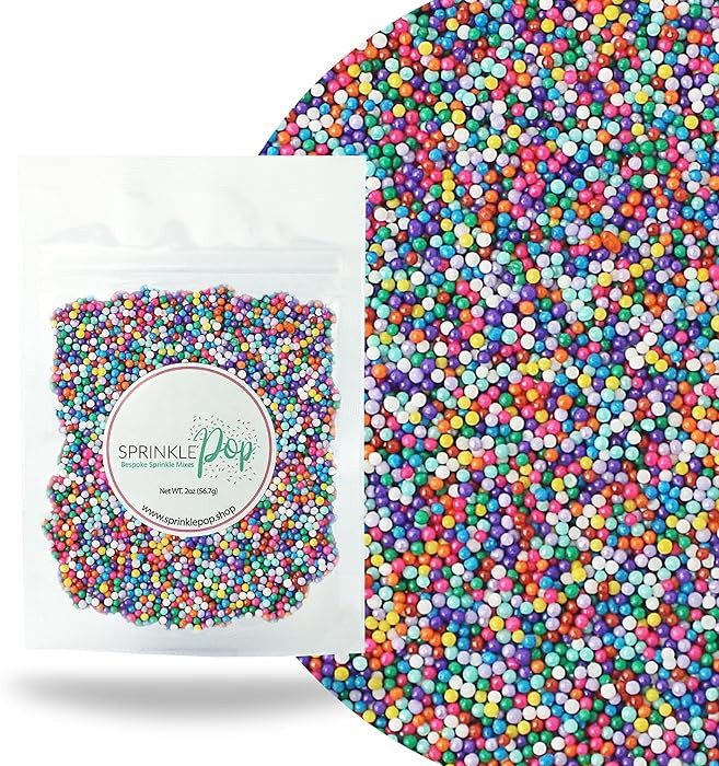 Sprinkle Pop Cool Rainbow Nonpareil Sprinkle Mix| with hues of Blue Purple Pink Non Pareil Sprink... | Amazon (US)