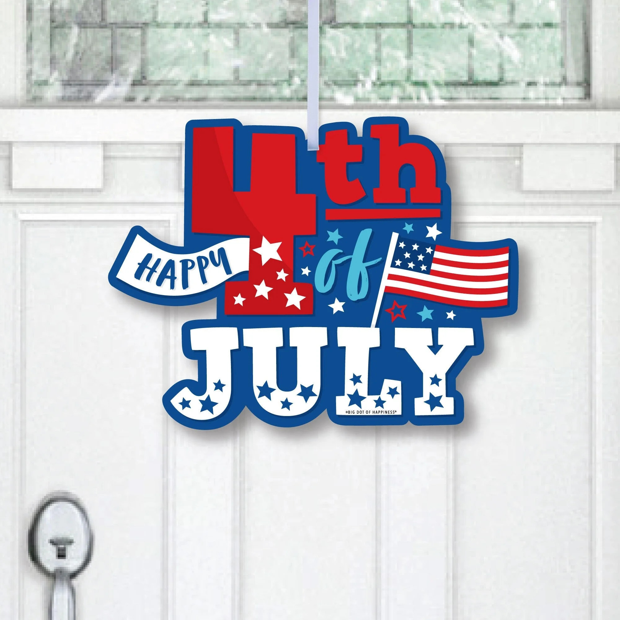 Big Dot of Happiness Firecracker 4th of July - Hanging Porch Red, White and Royal Blue Party Outd... | Walmart (US)