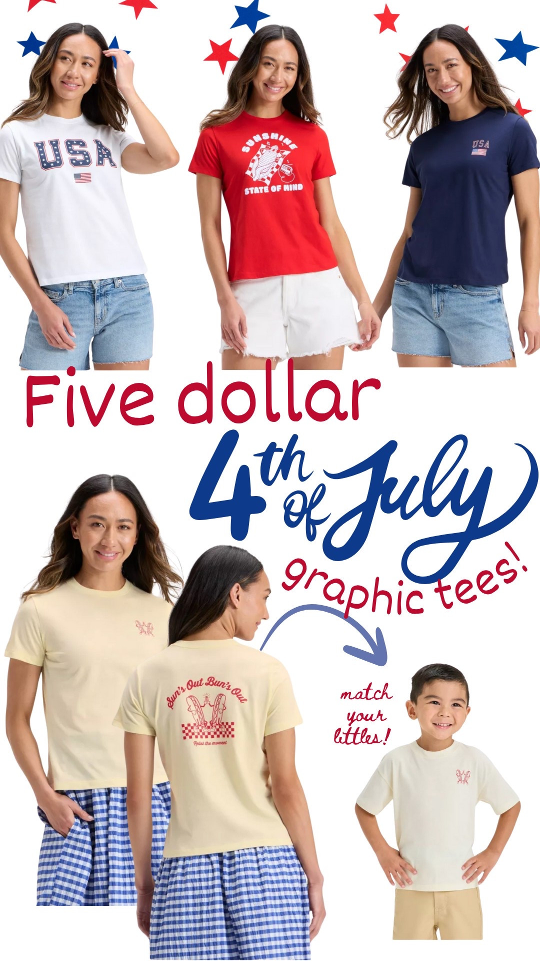 The cutest $5 graphic tees for the Fourth of July! 

#LTKSeasonal #LTKSummerEdit