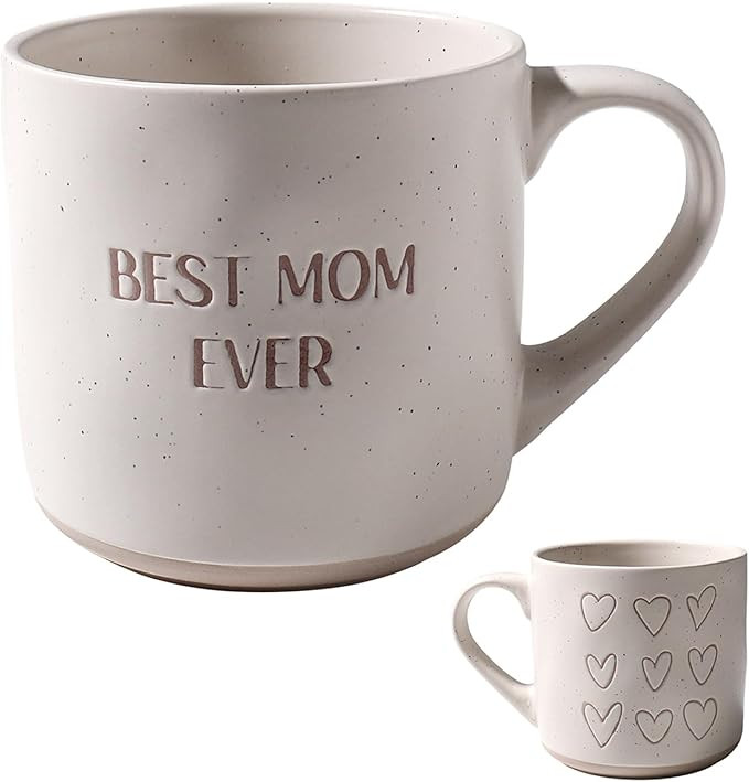 S.Leaf Best Mom Ever Gifts Mom Coffee Mug Mama Ceramic Coffee Mug Heart Mug Dishwasher & Microwav... | Amazon (US)