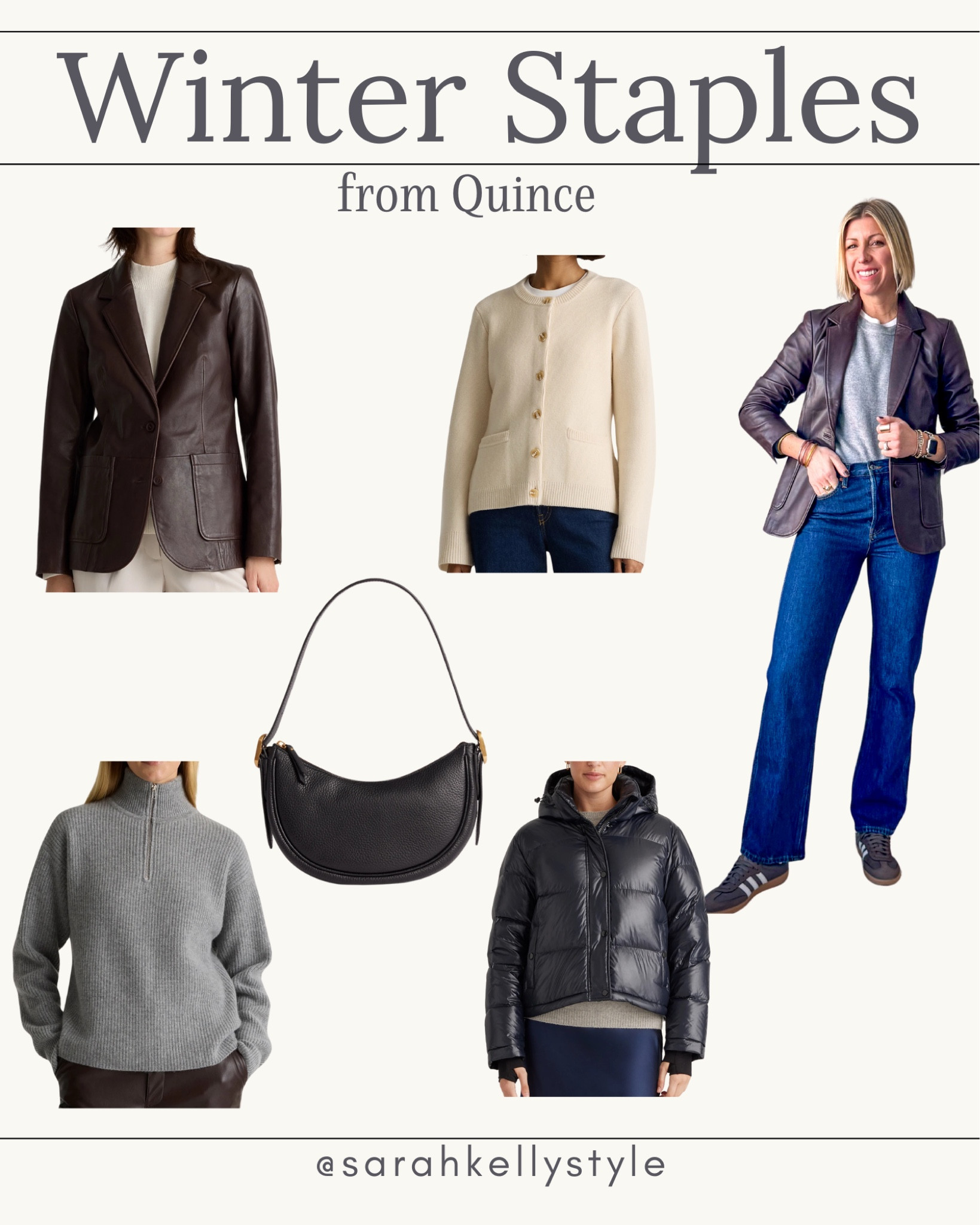 Quince have beautifully designed styles, incredible quality and at a fraction of the price of designer brands!  Here are a few @onequince Winter essentials I’m currently loving-  Check out my LTK for more favorites. ✔️Cashmere Structured Cardigan ✔️Quarter Zip Cashmere Sweater✔️ Leather Blazer ✔️Down Puffer Parka
#quincepartner

#LTKOver40 #LTKStyleTip #LTKFindsUnder100