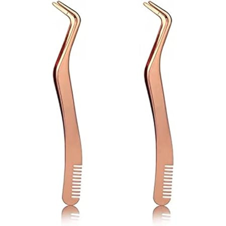 QUEWEL Lash Applicator Tool, 2 Pcs Eyelash Clusters Tweezers For False Lashes, Curved DIY Eyelash Ap | Amazon (US)