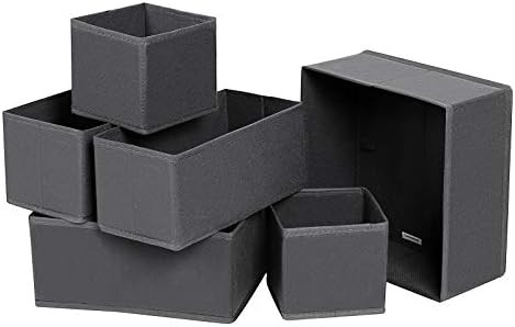 SONGMICS Drawer Organizers, Dresser Divider Organizers, Set of 6, Foldable Fabric Storage Boxes f... | Amazon (US)