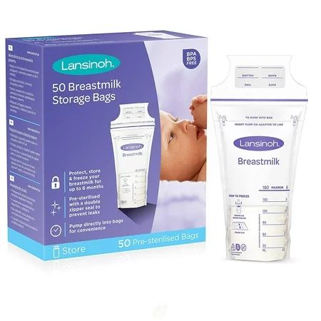 (3 Pack) Lansinoh Laboratories Inc. Breast Milk Storage Bags 50 Ct | Walmart (US)