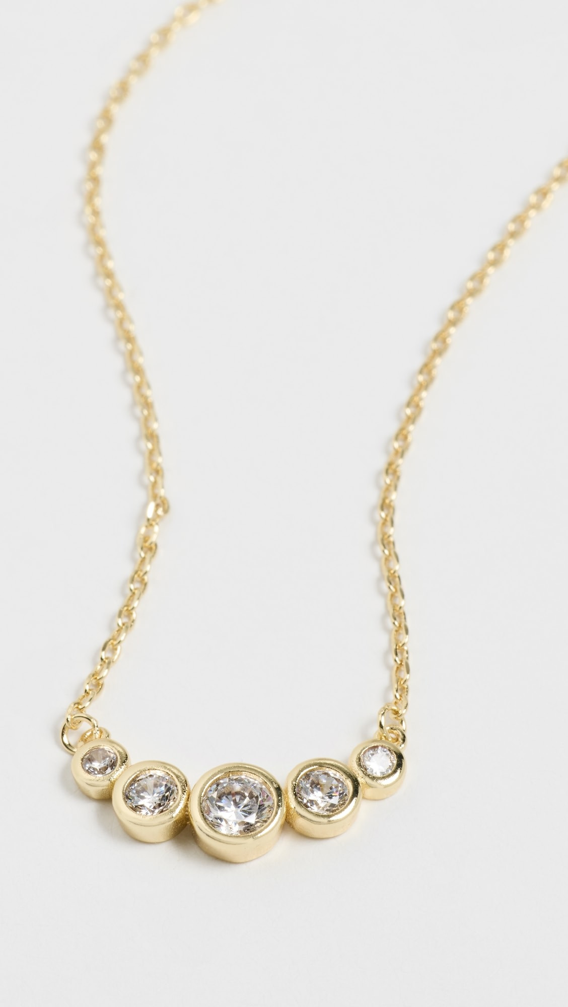 By Adina Eden Cubic Zirconia Curved Bezel Bar Pendant Necklace | Shopbop | Shopbop