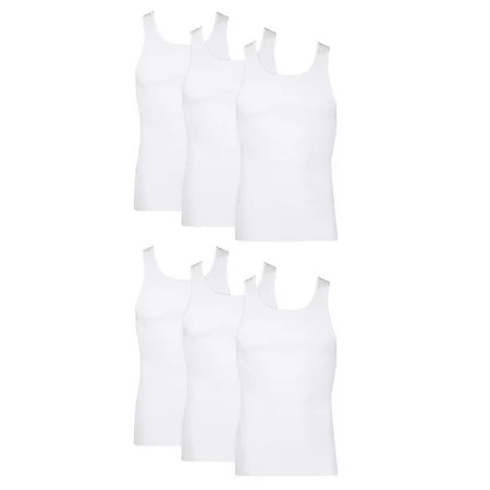 Hanes Men’s Value Pack White Tank Undershirts 6 pack | Walmart (US)