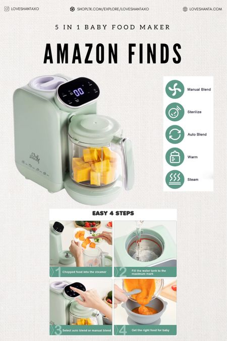 5 in 1 baby food maker. Amazon finds. Amazon baby. Baby food processor. Baby purée. Baby led weaning. Toddler. Infant. Baby food.

#LTKkids #LTKunder100 #LTKbaby