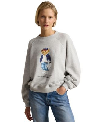 Polo Ralph Lauren Women's Polo Bear Lightweight Fleece Crewneck Sweatshirt - Blue Yacht | Macy's