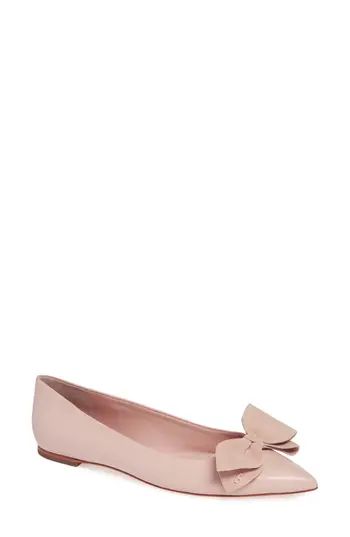 Women's Tory Burch Rosalind Bow Pointy Toe Flat, Size 5 M - Pink | Nordstrom