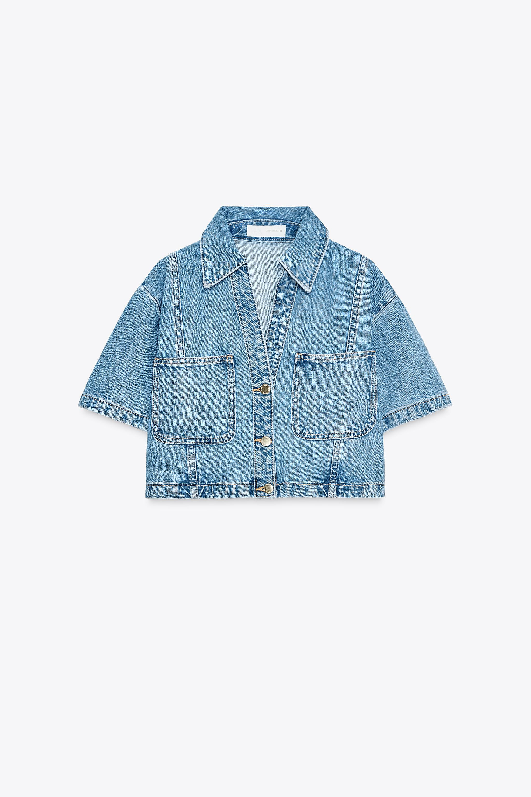 Z1975 CROP DENIM SHIRT | Zara US