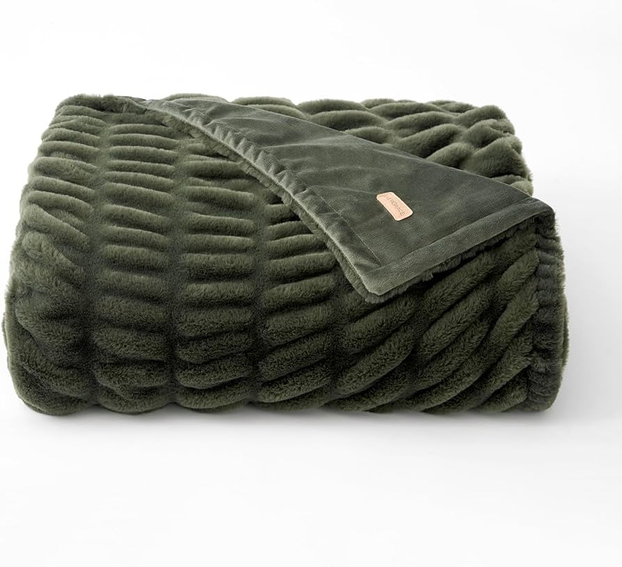 EverGrace Luxurious Soft Faux Rabbit Fur Throw Blanket, Cozy Fuzzy Plush Warm Throws for Couch Be... | Amazon (US)