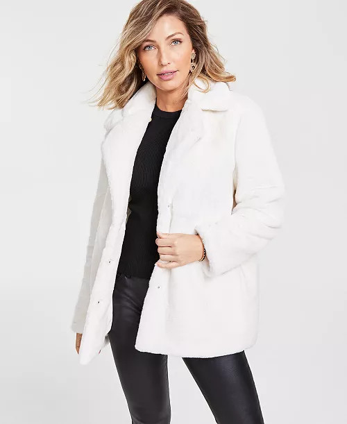 I.N.C. International Concepts Women's Faux-Fur Family Matching Coat, Created for Macy's - Macy's | Macy's