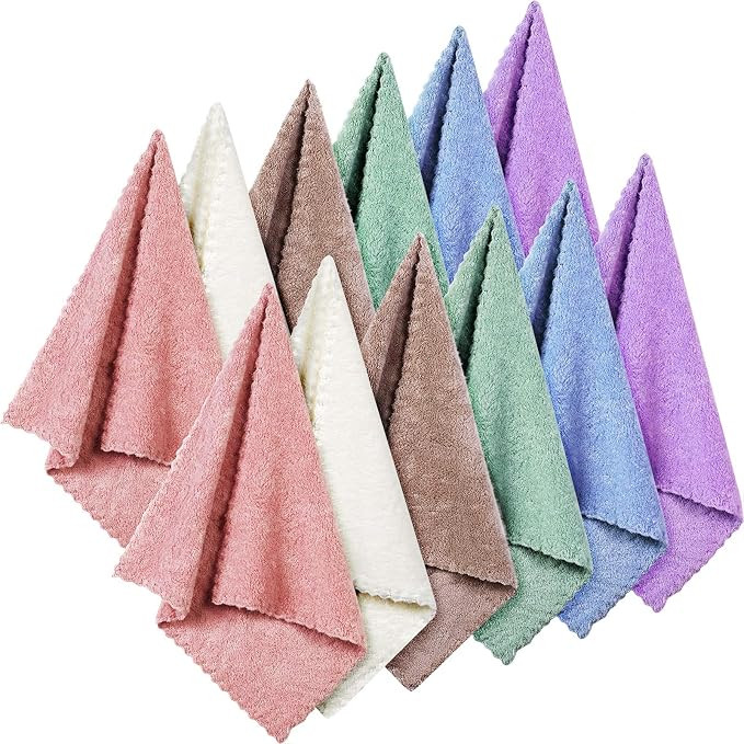 12 Pieces Face Wash Cloth Makeup Remover Cloths Microfiber Facial Washcloths Soft Fast Drying Fac... | Amazon (US)