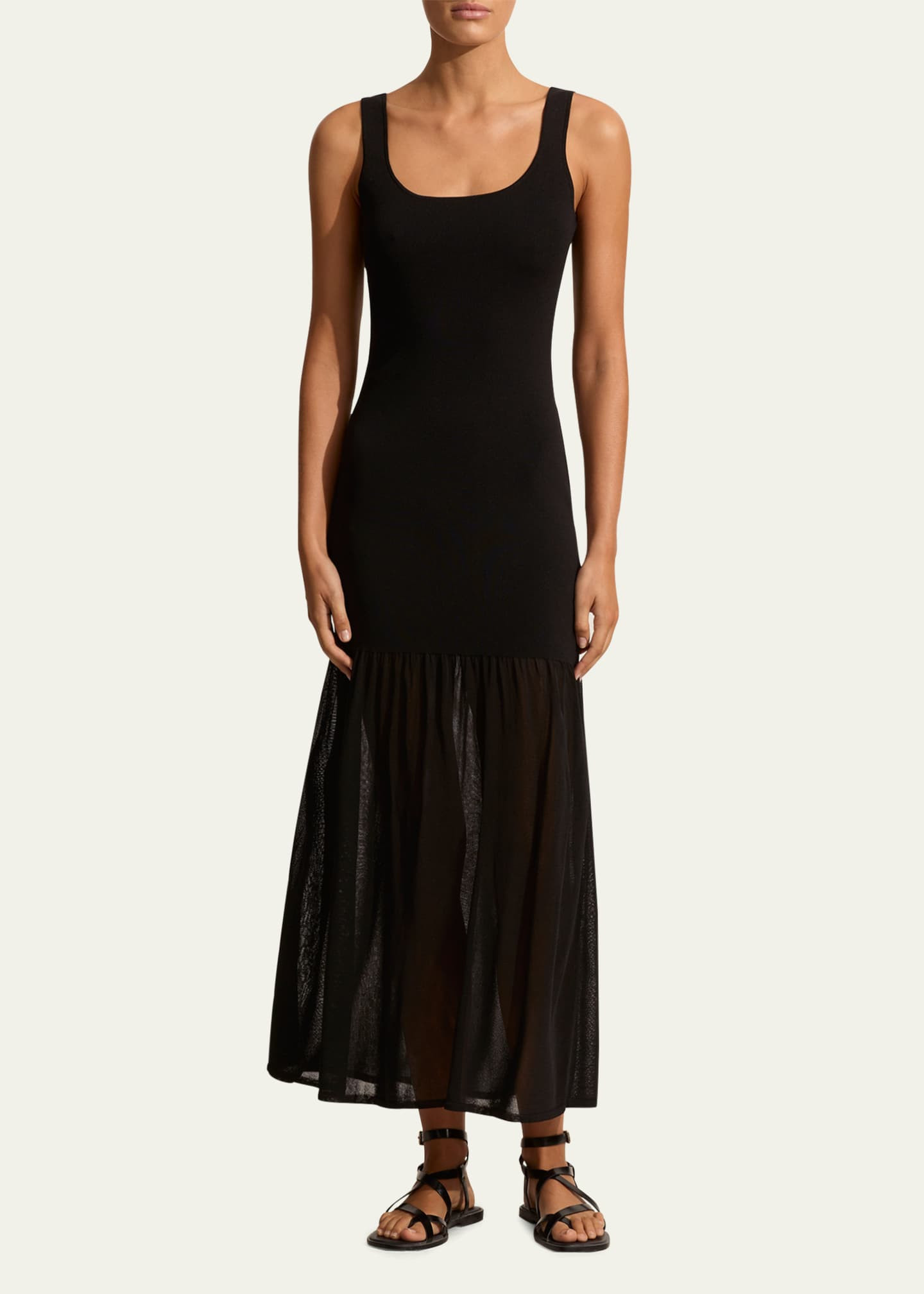 Matteau Sleeveless Drop-Waist Knit Midi Dress | Bergdorf Goodman
