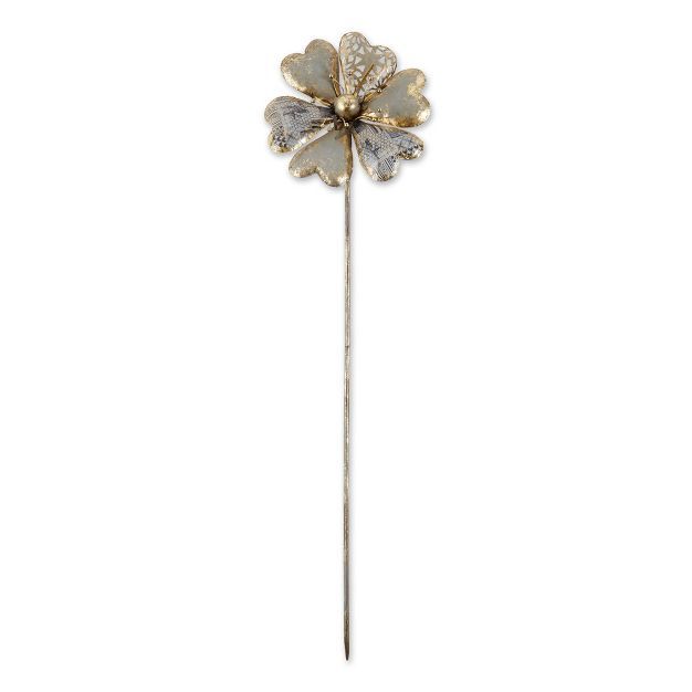 Zingz & Thingz 9.75" Metal Flower Garden Stake Silver | Target