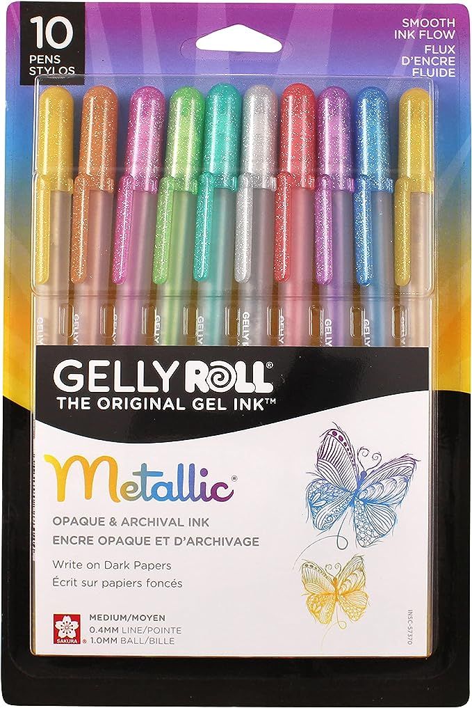 SAKURA Gelly Roll Metallic Gel Pen 10-Pack (57370) | Amazon (US)
