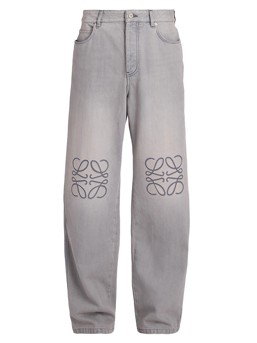 Men's Anagram Logo Baggy Jeans - Grey Melange - Size 30 | Saks Fifth Avenue