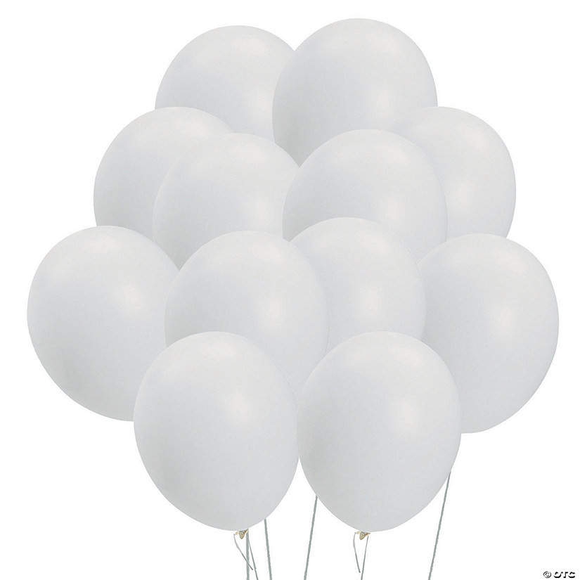 White 11" Latex Balloons - 24 Pc. | Oriental Trading Company
