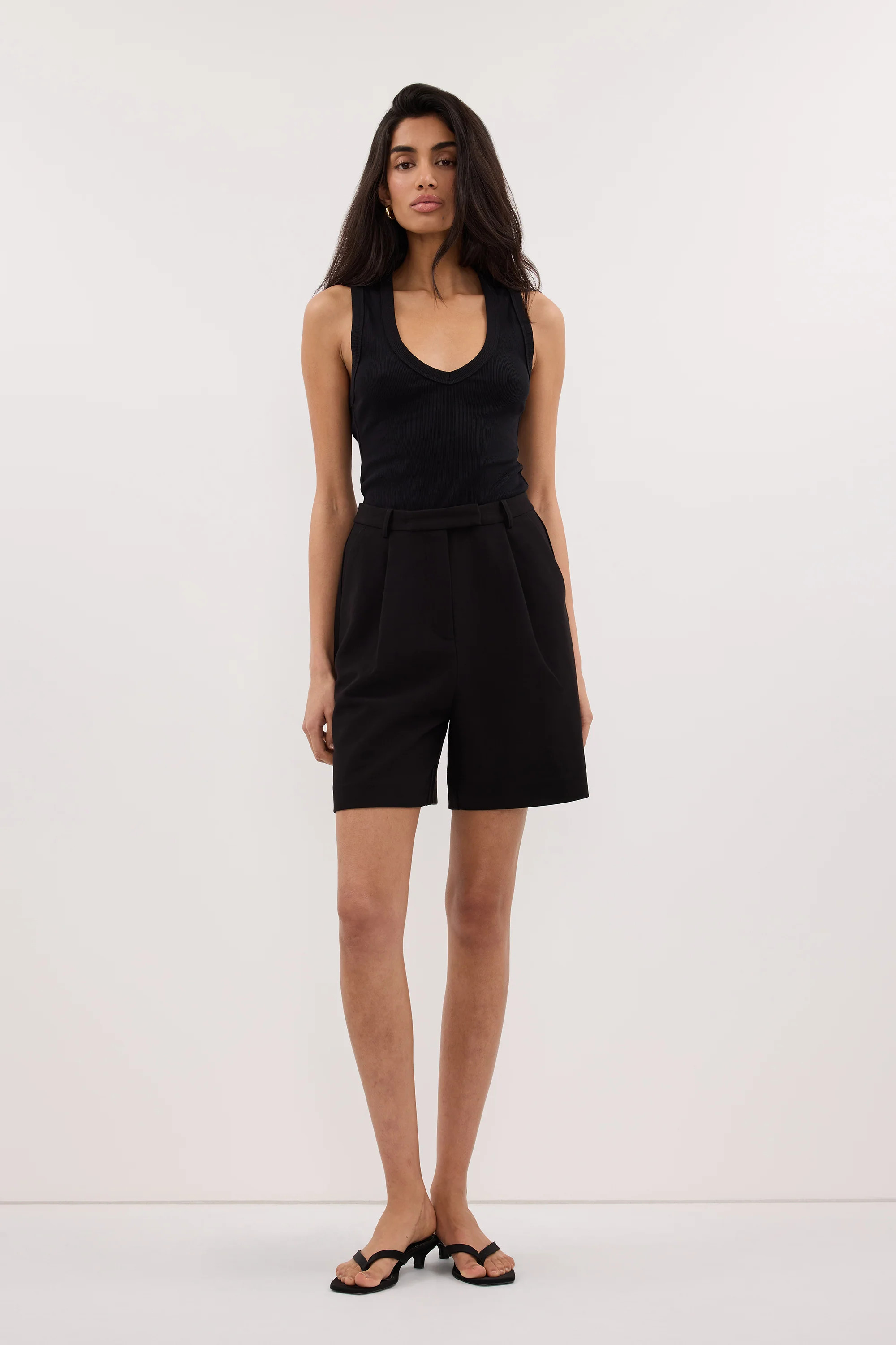 YASMIN BLACK KNIT TANK | DISSH