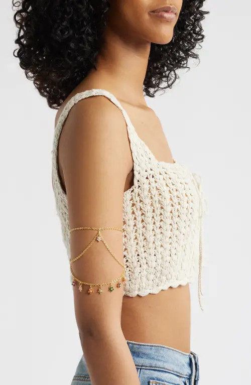 VIDAKUSH Twinkle Flower Arm Chain in Gold/multi at Nordstrom, Size 9 | Nordstrom