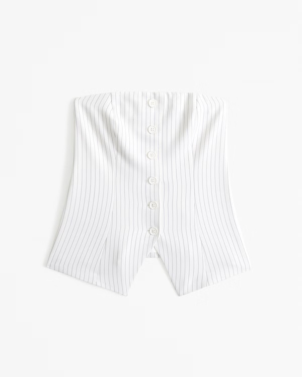The A&F Mara Tailored Button-Through Tube Top | Abercrombie & Fitch (US)