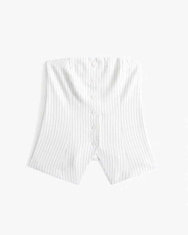 Women's Tailored Button-Through Tube Top | Women's New Arrivals | Abercrombie.com | Abercrombie & Fitch (US)