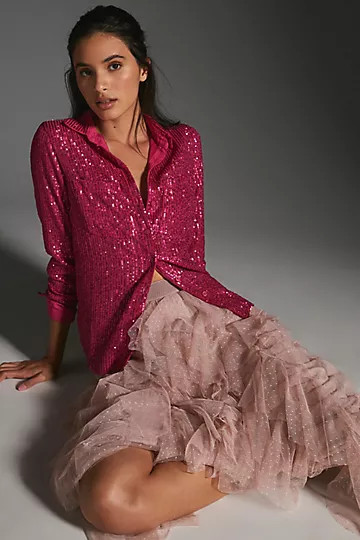 By Anthropologie Sequin Buttondown | Anthropologie (US)