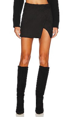 Lanston Front Slit Mini Skirt in Black from Revolve.com | Revolve Clothing (Global)