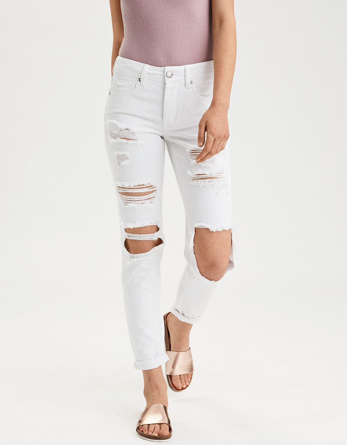 Tomgirl Jean, Destroyed White | American Eagle Outfitters (US & CA)