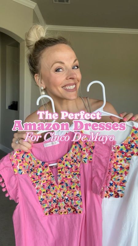 The cutest Amazon dress for cinco de mayo! I’m wearing a size small. The white is lined, however the pink is not 🤔 I’ll link a simple slip to wear under it from Amazon too! 

#LTKfindsunder50 #LTKVideo #LTKstyletip