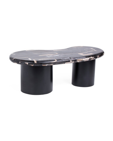 53.5x30 Petrified Wood Kidney Coffee Table | TJ Maxx