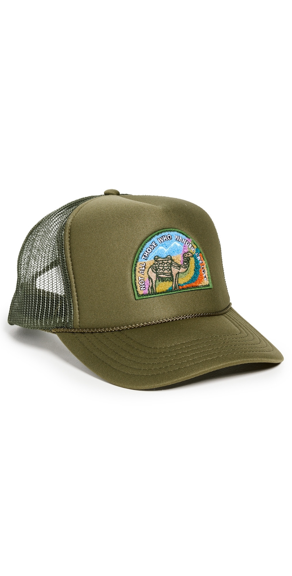 Freya Not All Who Wander Trucker Hat Olive One Size | Shopbop