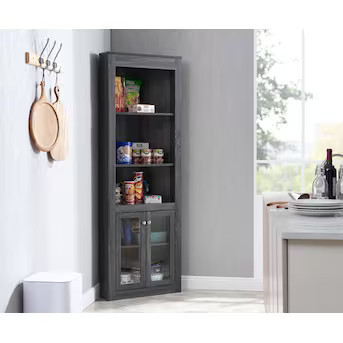 Home Source Industries Arms 32-in x 72-in Black Corner Bar Cabinet | Lowe's