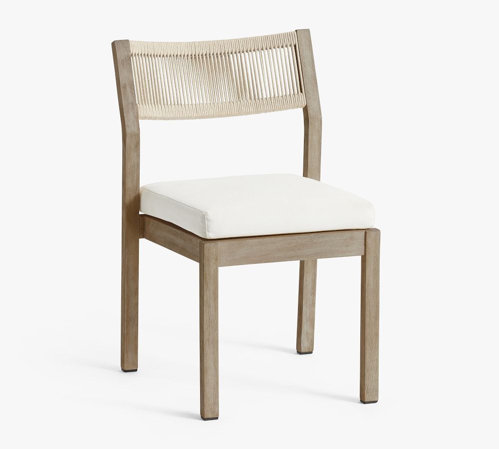 Indio Coastal FSC® Mahogany Rope Stackable Dining Side Chair | Pottery Barn (US)