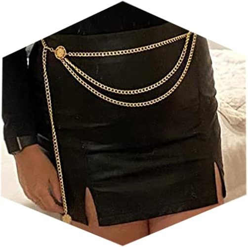 MODRSA Chain Belt Chain Silver Chain Belt Gold Chain Belt with Chain Sunflower Butterfly Waist Ch... | Amazon (US)