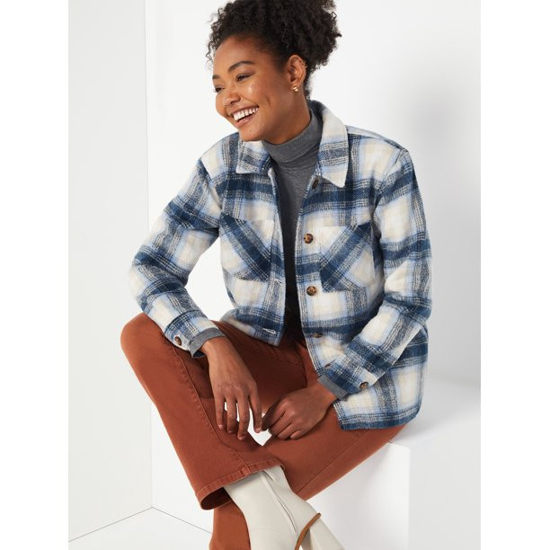 Time and Tru Women's Shacket | Walmart (US)